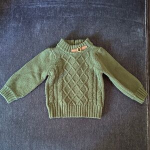 Janie and Jack Forest Green Knit Sweater